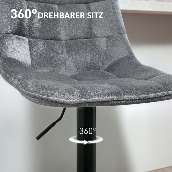 Barstol, 47x53x96-117 cm, Mörkgrå