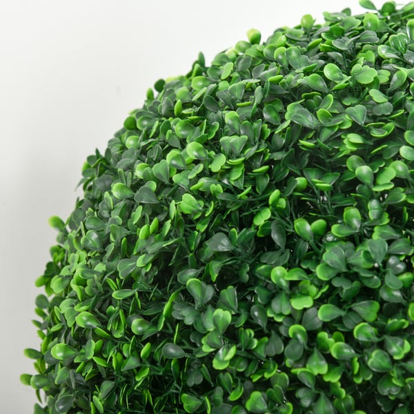 Sæt med kunstige buksbomkugler, 40 cm diameter, grøn