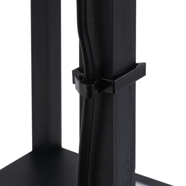Gulvlampe med hylder, 26x26x160 cm, sort