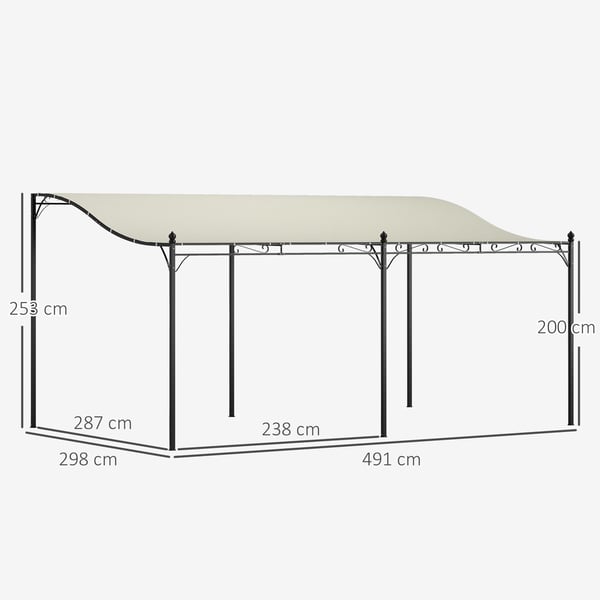 Pergola, 491x298x200 cm, Creme