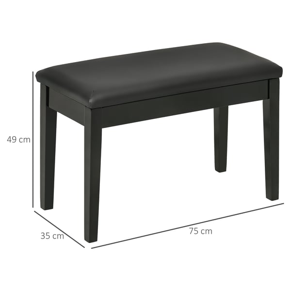 Pianotuoli, 75x35x49 cm, Musta