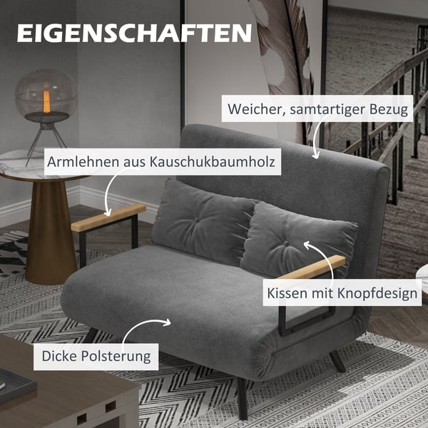 Sovesofa, 102x73x81 cm, Mørkegrå