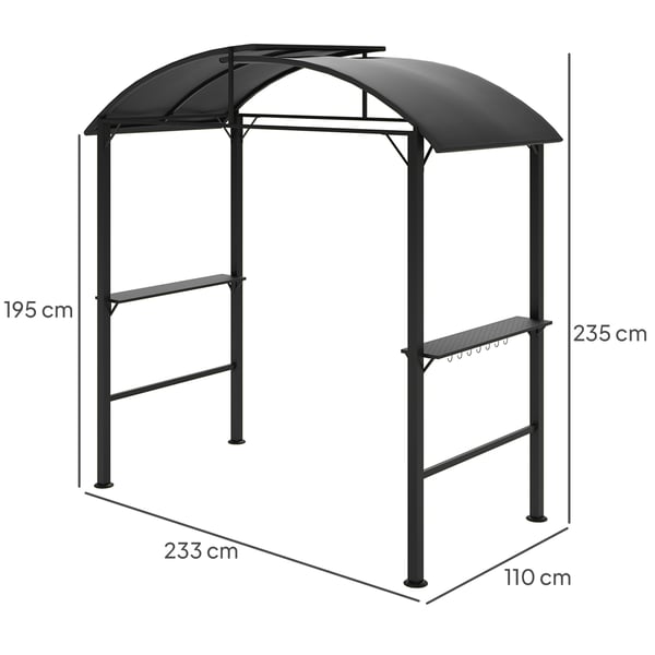 Grillipaviljonki, 233x110x235 cm, Tummanharmaa