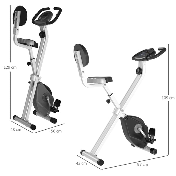 Motionscykel, 43x97x109 cm, Sort-Grå