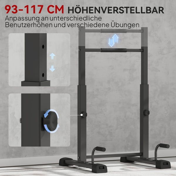 Dip-teline, 65x63x93-117 cm, Musta