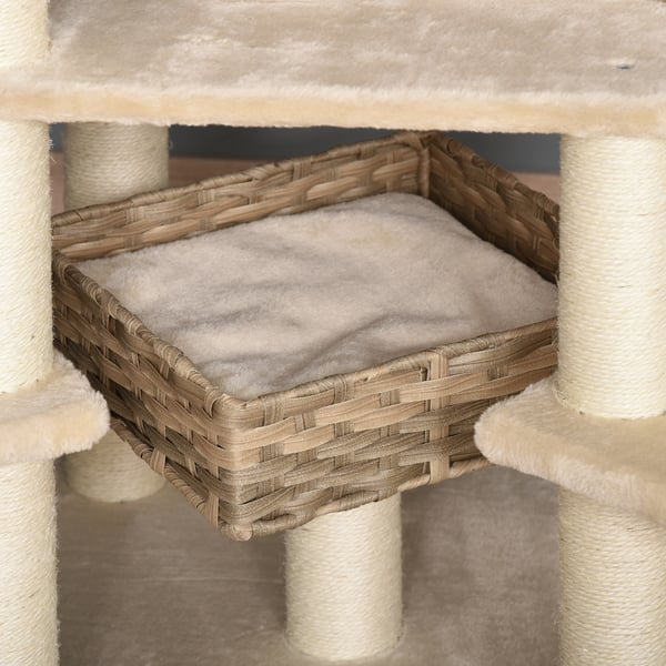 Kattetårn, 55x55x174 cm, Beige, Brun
