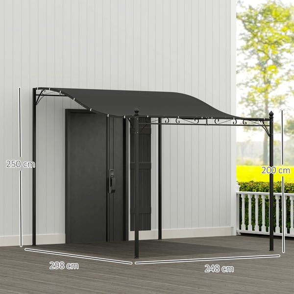 Pergola, 248x298x200 cm, Mörkgrå