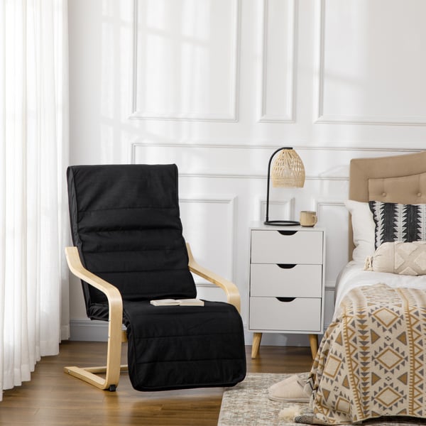 Reclinerstol, 66,5x94x100 cm, Sort
