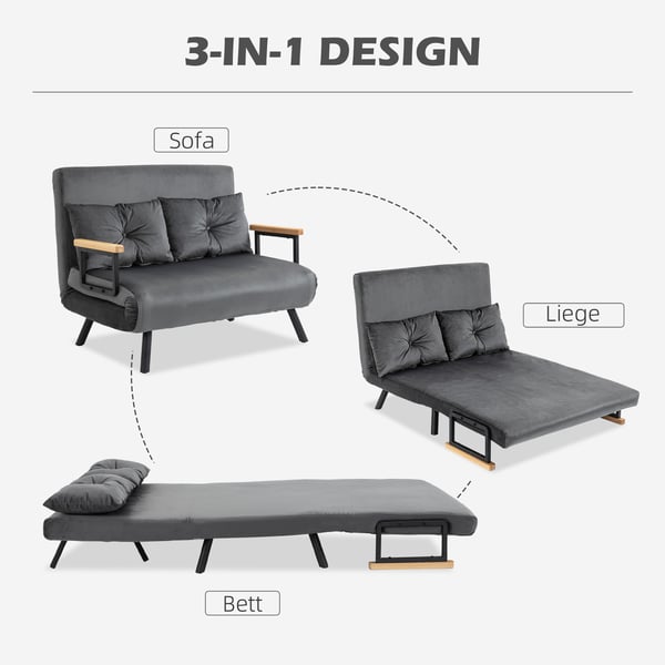 Sovesofa, 102x73x81 cm, Mørkegrå