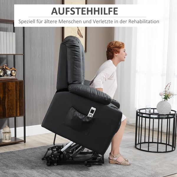 Massagestol med vippefunktion, 90x98x102 cm, Sort