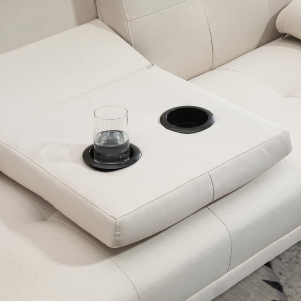 Soffa med bäddfunktion, 181x77x78 cm, Beige