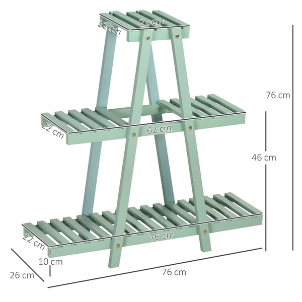 Planteopsats, 76x26x76 cm, Grøn, Træ