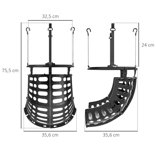 Basketballretur, 35,6x35,6x75,5 cm, Sort
