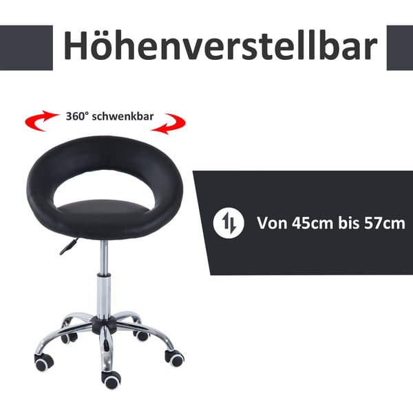 Kontorspall, 50x54x66-78 cm, Svart