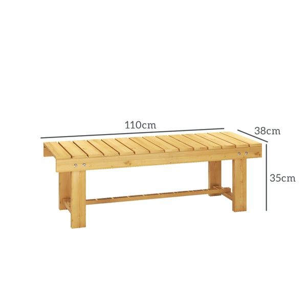 Havebænk, 110x38x35 cm, Natur