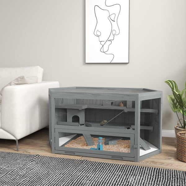 Pieni eläinhäkki, 115x60x55 cm, harmaa