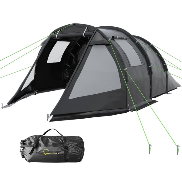 Campingtelt, 475x264x172 cm, Sort