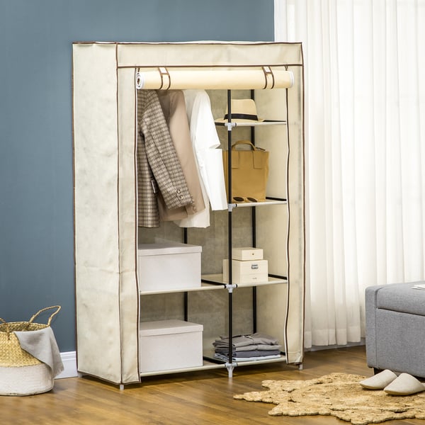Stofskab, 103x43x162,5 cm, Creme
