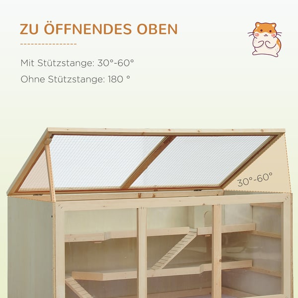 Hamsterbur, 115x57x55 cm, Natur