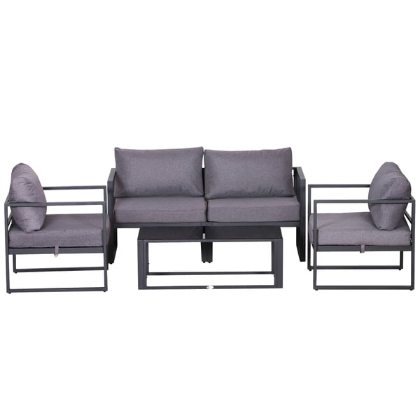 Trädgårdsmöbelset, 138x69x63 cm, Grå