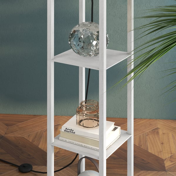 Gulvlampe, 26x26x160 cm, Hvid
