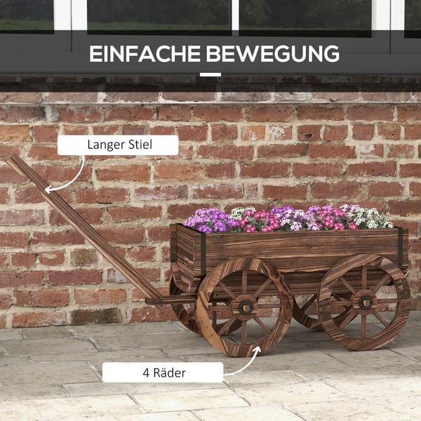 Blomsterkasse, 120x41x54 cm, Svedet træ