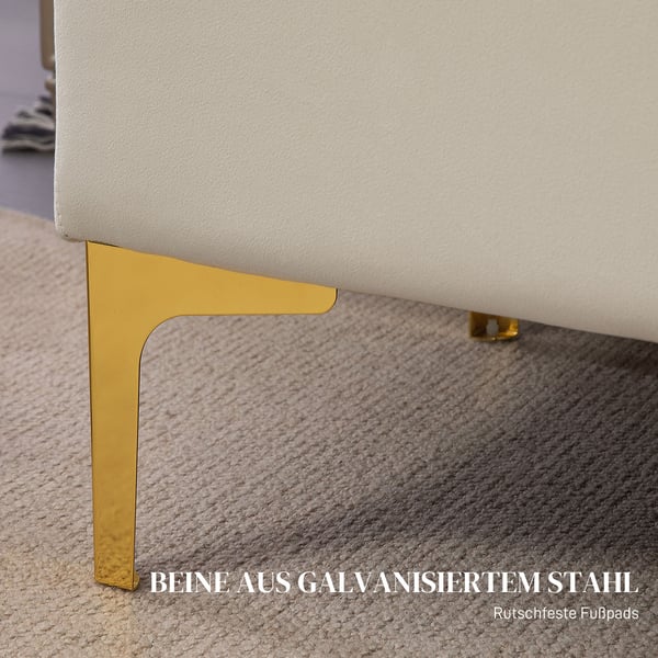Opbevaringsbænk, 120x44x44,5 cm, Beige
