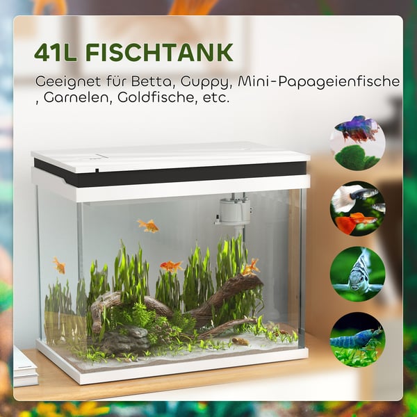Akvarium, 48x30x41 cm, Hvid