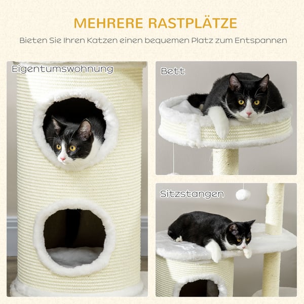Kissapuu, 59x35x100 cm, kermanvalkoinen