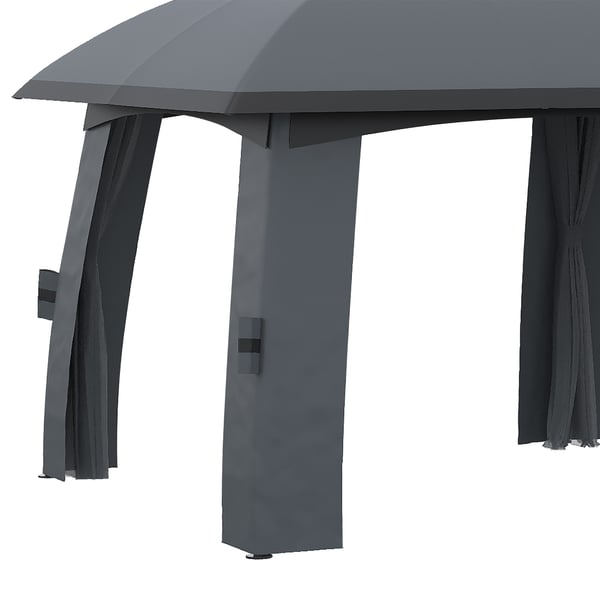 Puutarhapaviljonki, 300x600x278 cm, tummanharmaa