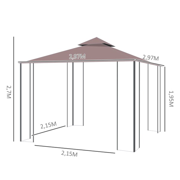 Pavillon, 297x297x270 cm, Brun