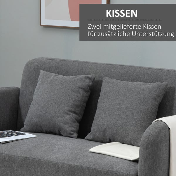 Loveseat sofa, 130x70x80 cm, grå
