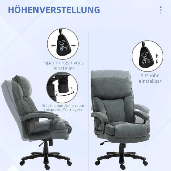 Kontorstol, 68,5x79x117-125 cm, grå