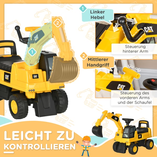 Ride-On Gravemaskine, 85x27,5x47,5 cm, Gul og Sort