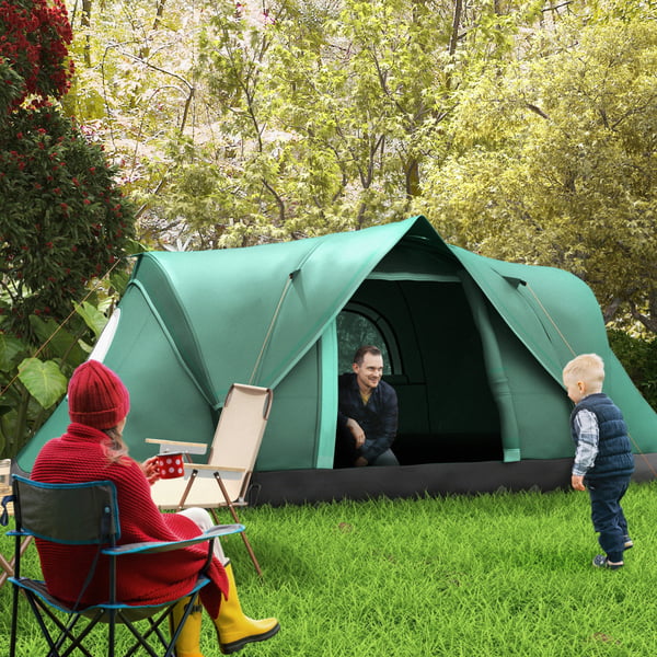 Campingtelt, 455x230x180 cm, Grøn