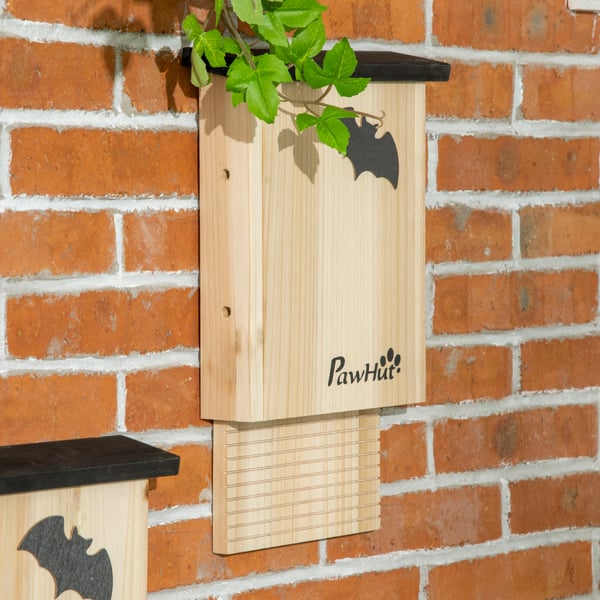 Flagermus hus sæt, 3 dele, 25x6x37,5 cm, Natur, Træ