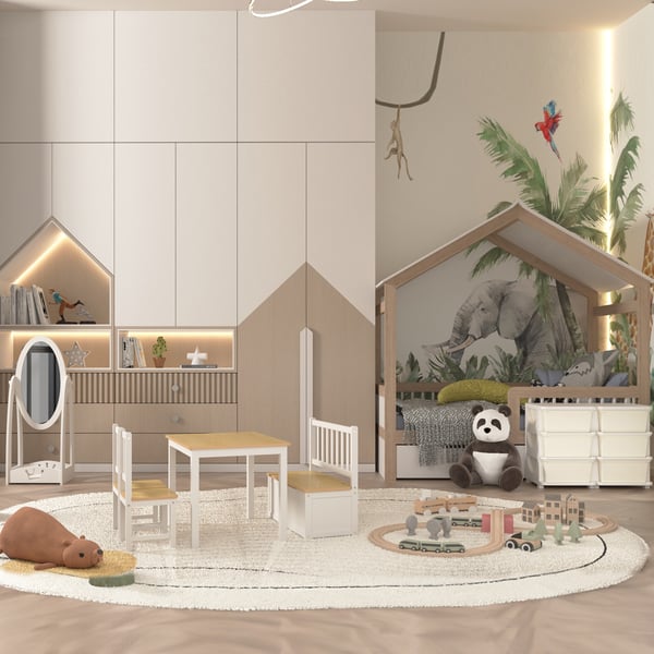 Opbevaringskasse, 275x37x56,5 cm, Creme