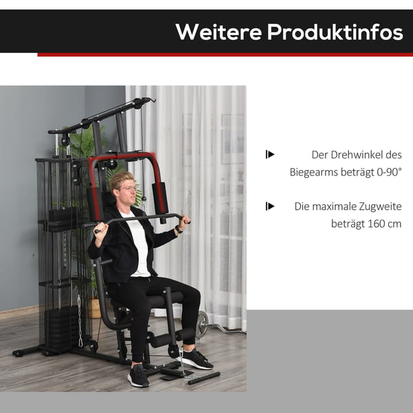 Home Gym Station, 150x110x210 cm, Sort