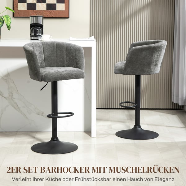 Barstolsæt, 59x53x89-110 cm, Mørkegrå