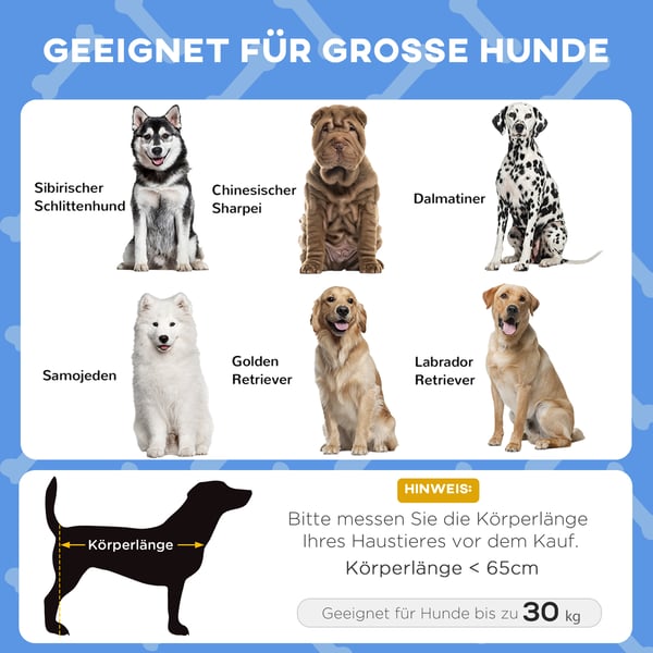 Hundeseng, 106x76x94 cm, Blå, Udendørs Hævet