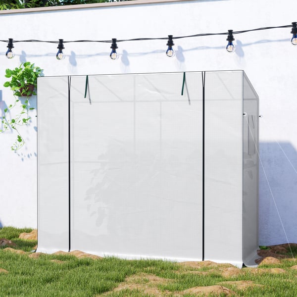 Drivhus, 200x76x170 cm, Hvid