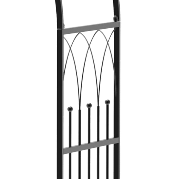 Rosebue med bænk, 121x50x203 cm, sort