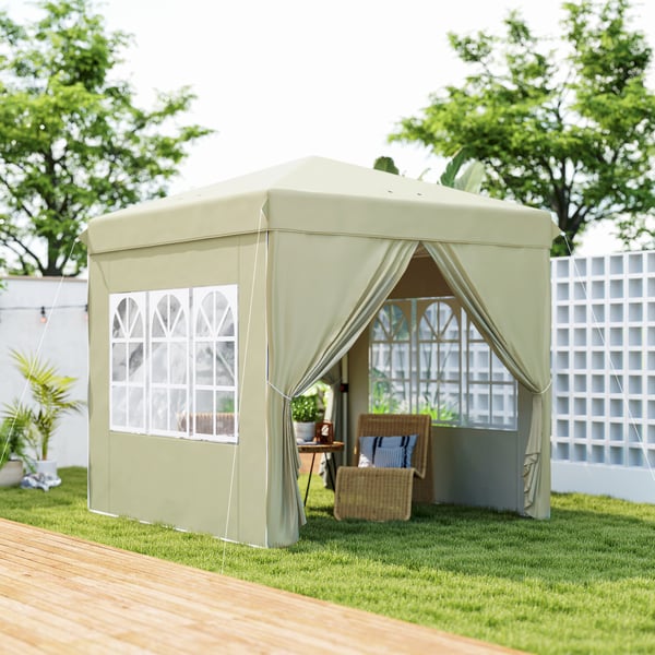 Pop-up Pavillon, 248x248x270 cm, Creme