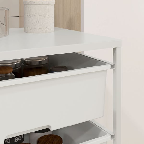 Serveringsvogn, 40,8x33,5x60,5 cm, Hvid