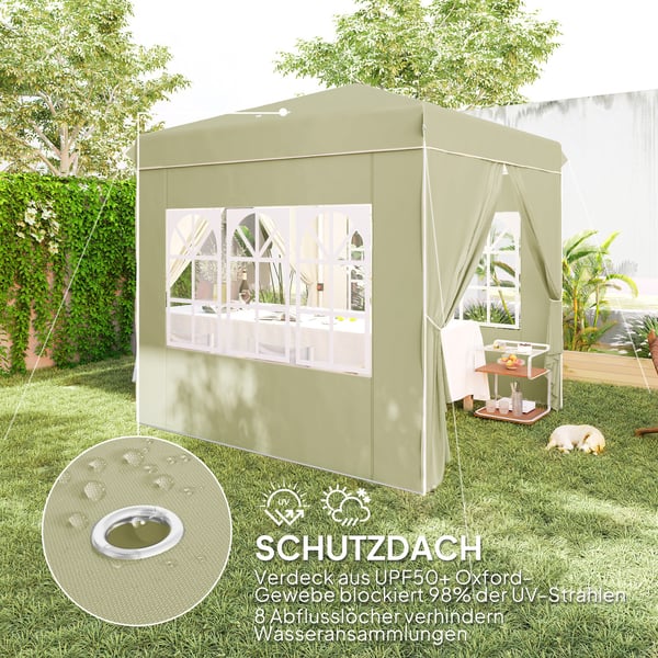 Pop-up Pavillon, 248x248x270 cm, Creme