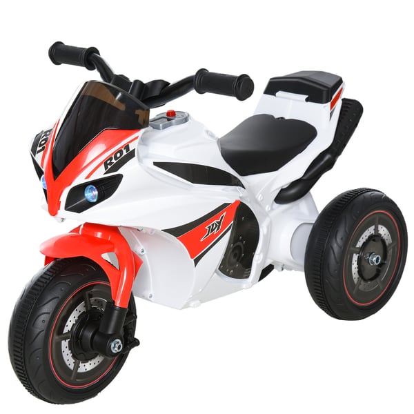 Ride-on motorcykel, 74x39x48 cm, hvid