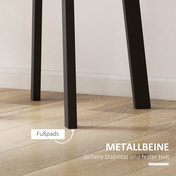 Spisebord, rundt køkkenbord, 72x72x75 cm, sort