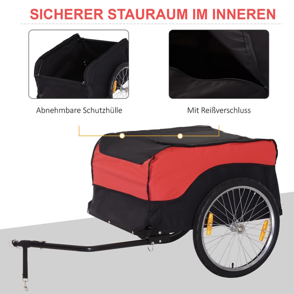 Cykel Lastvagn, 130x77x65 cm, Röd-Svart