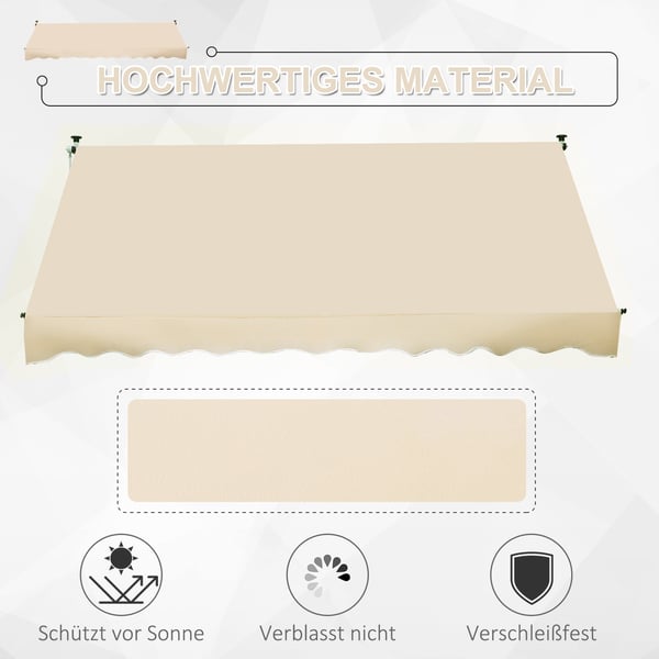 Ulosvedettävä markiisi, 300x150x170-280 cm, Beige