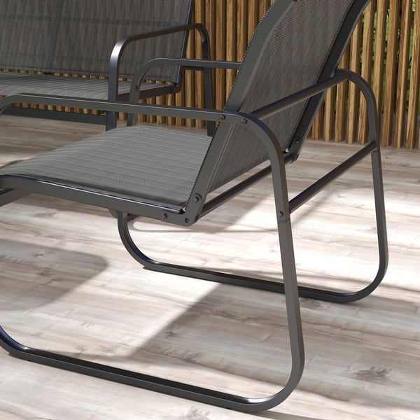 Trädgårdsmöbelset, 103x45 cm, Svart